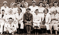 Photo of the ladies from the 'A' shift at the Royal Ordinance Factory at Bishopton, Glasgow in 1942