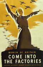 One of many posters encouraging women to work in the factories